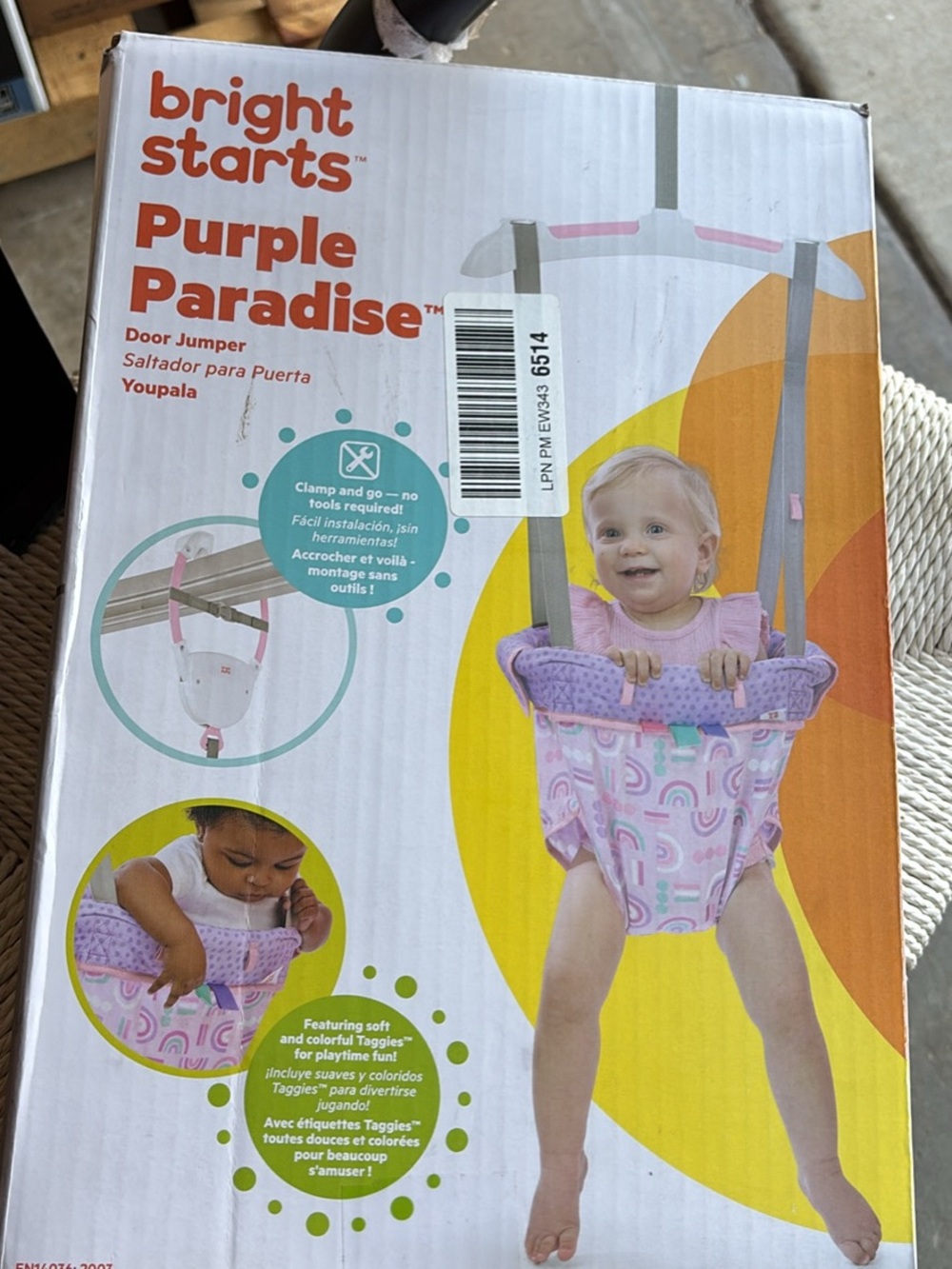 Bright Starts Purple Paradise Baby Door Jumper - Pink & Purple